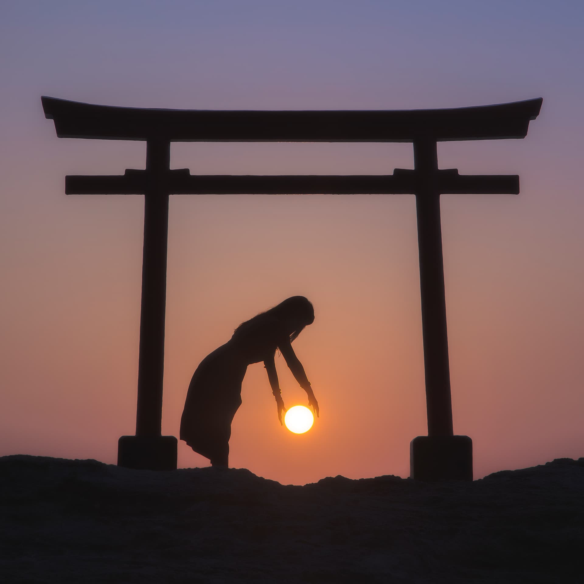 自然背景ポートレート